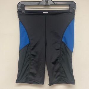 Urban Outfitters Black Blue Mesh Panel Midi Thigh Bike Shorts SZ M